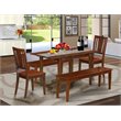 Pemberly Row 5-Piece Wood Dinette Set with Extension Leaf in Mahogany