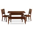 Pemberly Row 5-Piece Wood Dinette Set with Extension Leaf in Mahogany