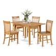 Pemberly Row 5-Piece Wood Dinette Set with Extension Leaf in Oak