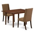 Pemberly Row 3-Piece Wood Dinette Set with Butterfly Leaf in Mahogany