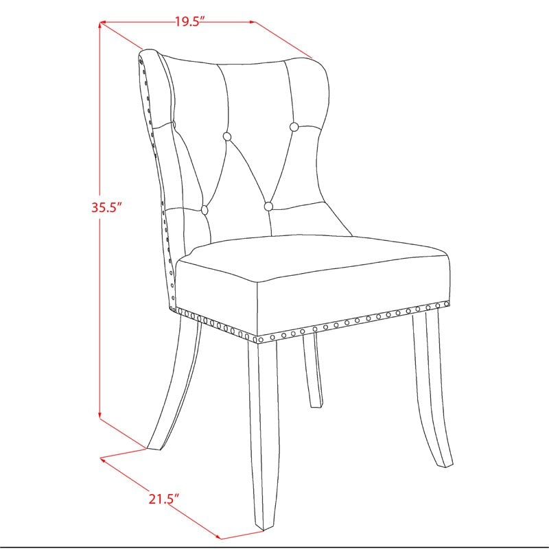 Pemberly Row 3-Piece Wood Dining Set in Mahogany with Doeskin Chairs