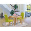 Pemberly Row 3-Piece Wood Dining Set in Oak and Autumn Green Finish