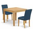 Pemberly Row 3-Piece Wood Dining Set with Leather Seats in Oak Finish