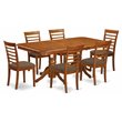 Pemberly Row 7-Piece Wood Dining Set with Butterfly Leaf in Saddle Brown