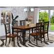Pemberly Row 7-Piece Dining Set with Wood Seat in Black & Cherry Finish