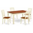 Pemberly Row 5-Piece Wood Dining Table and Chair Set in Buttermilk and Cherry