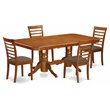 Pemberly Row 5-Piece Wood Dining Room Set in Saddle Brown Finish