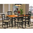 Pemberly Row 7-Piece Wood Dining Set with Fabric Seat in Black/Cherry