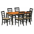 Pemberly Row 7-Piece Wood Dining Set with Fabric Seat in Black/Cherry