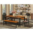 Pemberly Row 5-Piece Dining Set with Faux Leather Seats in Black/Cherry