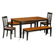 Pemberly Row 5-Piece Dining Set with Faux Leather Seats in Black/Cherry