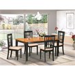 Pemberly Row 5-Piece Dining Set with Cushion Seat in Black/Cherry