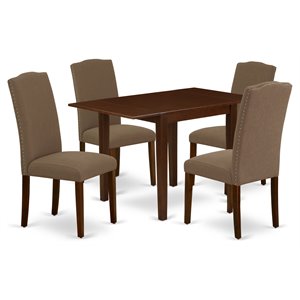 Pemberly Row 5-Piece Wood Dinette Set in Coffee and Mahogany Finish