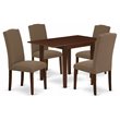 Pemberly Row 5-Piece Wood Dinette Set in Coffee and Mahogany Finish