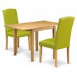 Pemberly Row 3-Piece Wood Dining Set with PU Leather Seat in Oak