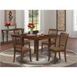 Pemberly Row 5-Piece Wood Dining Set with Cushion Seat in Mahogany