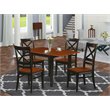 Pemberly Row 5-Piece X-Back Wood Dining Set in Black and Cherry