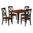 Pemberly Row 5-Piece X-Back Wood Dining Set in Black and Cherry