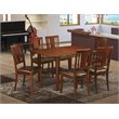 Pemberly Row 7-Piece Wood Dining Set with Leather Seat and Mahogany Finish