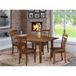 Pemberly Row 5-Piece Mahogany Wood Dinette Set with Faux Leather Chairs
