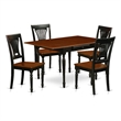 Pemberly Row 5-Piece Dining Set with Wooden Chairs in Black/Cherry Finish