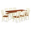 Pemberly Row 9-Piece Dining Room Set with Slatted Chairs in Cherry