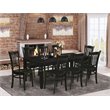 Pemberly Row 9-Piece Wood Dining Set with Table and Chairs in Black