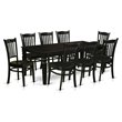 Pemberly Row 9-Piece Wood Dining Set with Table and Chairs in Black