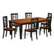 Pemberly Row 7-Piece Wood Dining Set in Black and Cherry Finish