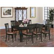 Pemberly Row 9-Piece Wood Dining Set with Leather Chairs in Black