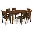 Pemberly Row 7-Piece Wooden Dining Set with Leather Chairs in Espresso