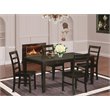 Pemberly Row 5-Piece Wood Dining Set with Wood Seat in Cappuccino