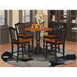 Pemberly Row 5-Piece Wood Dining Table in Black and Cherry Finish