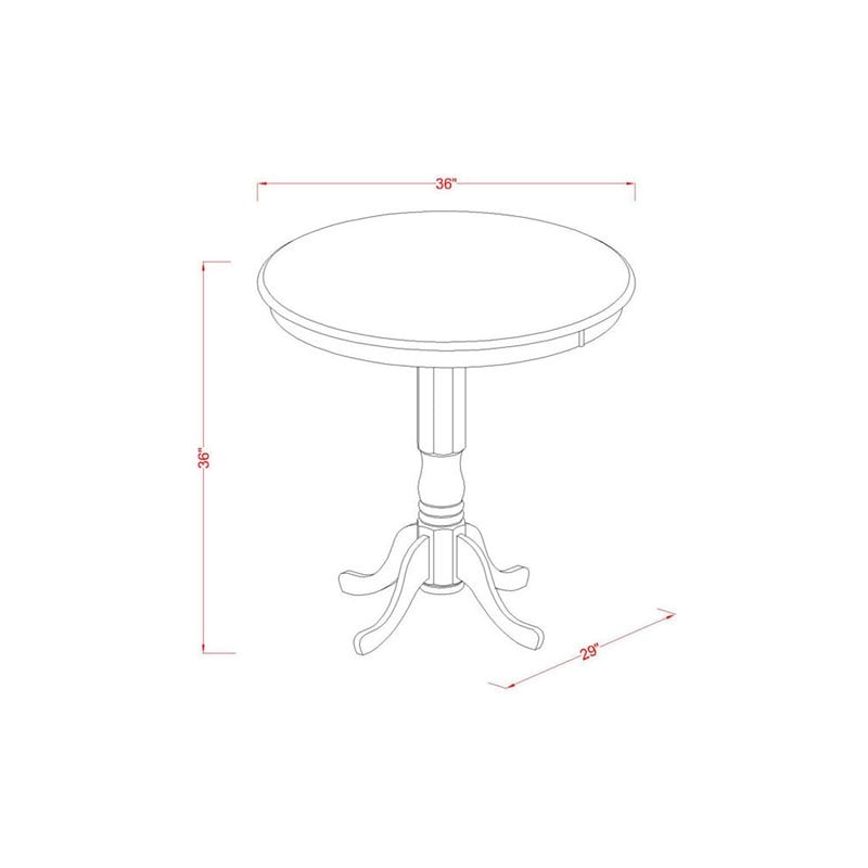 Pemberly Row 5-Piece Wood Dining Table in Black and Cherry Finish