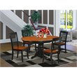 Pemberly Row 5-Piece Wood Dining Set with Slatted Chairs in Black Cherry