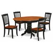 Pemberly Row 5-Piece Wood Dining Set with Slatted Chairs in Black Cherry