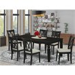 Pemberly Row 7-Piece Rubberwood Dinette Set with Linen White Chairs