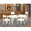 Pemberly Row 5-Piece Wood Dining Set with Faux Leather Seats in Linen White