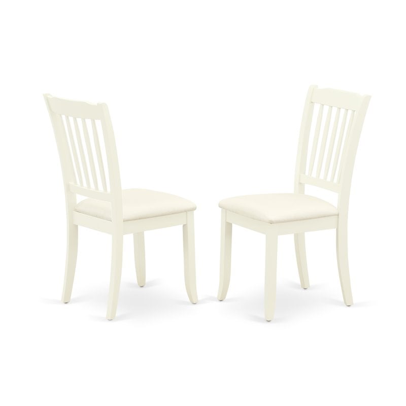 Pemberly Row 7-Piece Dinette Set Wood with Linen Upholstery White
