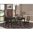 Pemberly Row 7-Piece Wooden Dining Set with Butterfly Leaf in Cappuccino