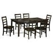 Pemberly Row 7-Piece Wooden Dining Set with Butterfly Leaf in Cappuccino