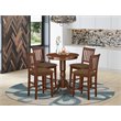 Pemberly Row 5-Piece Wood Pub Table and Chair Set in Mahogany Finish