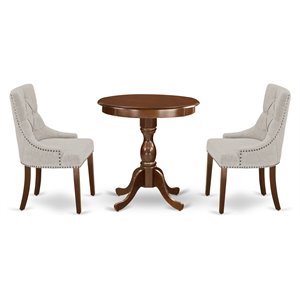 Pemberly Row 3-Piece Wood Dinette Table Set in Mahogany Finish