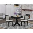 Pemberly Row 3-Piece Wooden Dining Set in Black and Shitake Finish