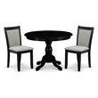 Pemberly Row 3-Piece Wooden Dining Set in Black and Shitake Finish