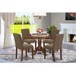 Pemberly Row 5-Piece Wooden Dining Set in Mahogany and Coffee