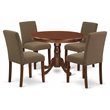 Pemberly Row 5-Piece Wooden Dining Set in Mahogany and Coffee