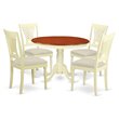 Pemberly Row 5-Piece Wood Dinette Set in Buttermilk and Cherry Finish