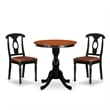 Pemberly Row 3-Piece Round Table & Faux Leather Chairs in Cherry/Black