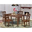Pemberly Row 5-Piece Wood Dining Set with X-Back Chairs in Mahogany
